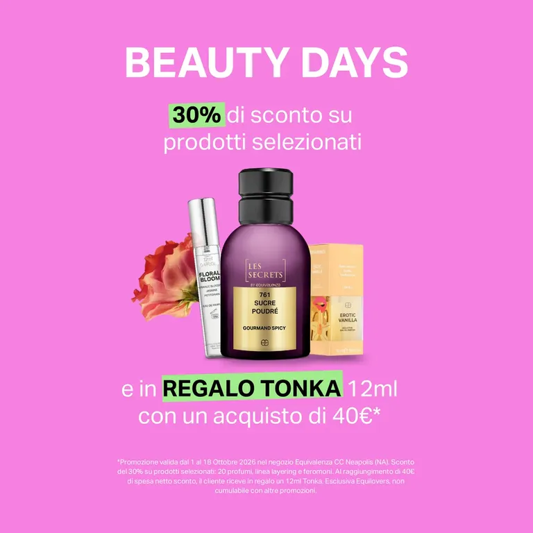 Equivalenza Special Promo, 30% di sconto su prodotti selezionati e Tonka 12 ml in regalo con un acquisto di 40 euro